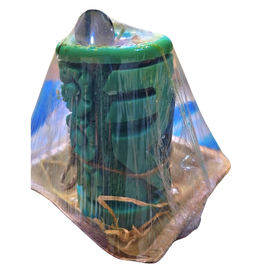 Jungle Bloom Botanical Pillar Candle–Aura Mystic Rituals