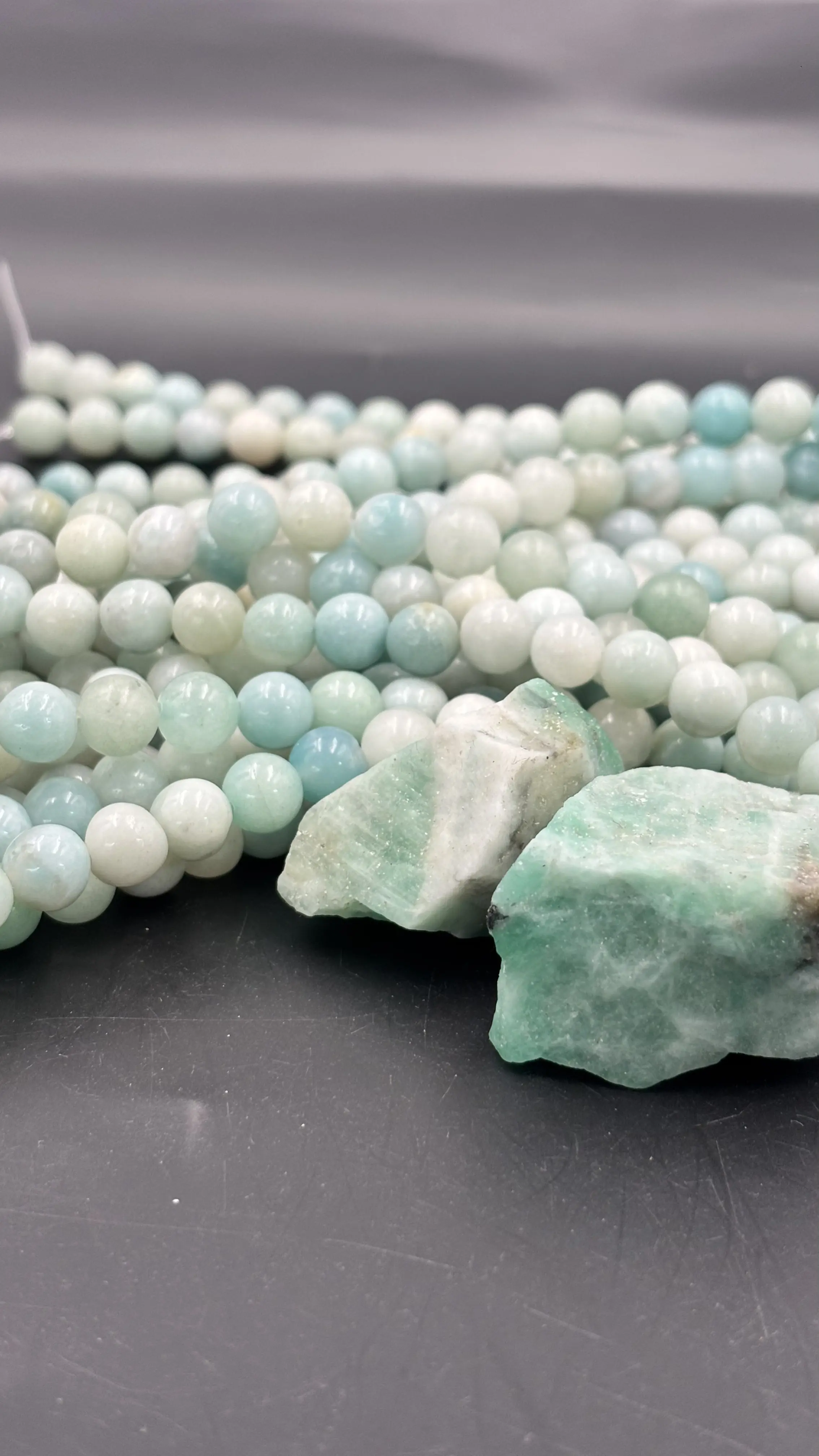 Tranquil Voice – Amazonite Beads for Peace & Expression by Aura Mystic Rituals